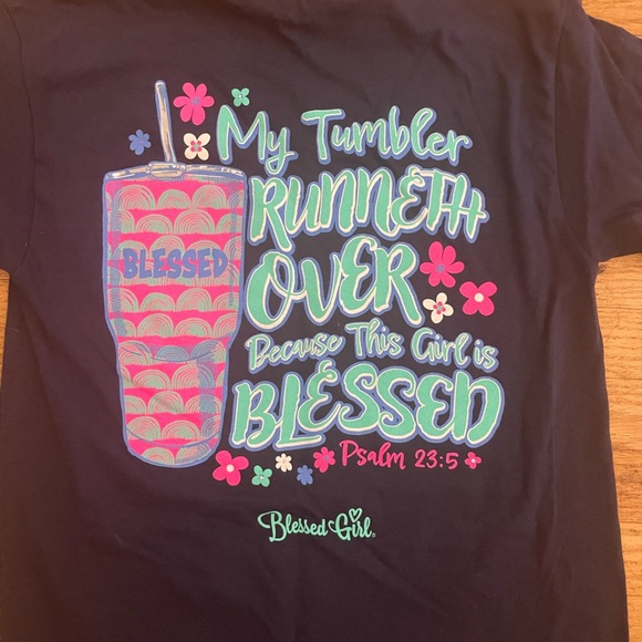 Blessed Girl Tumbler Navy Blue Graphic T-Shirt - Picture 5 of 5